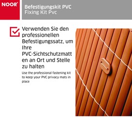 NOOR Mounting Kit PVC in Brown I Weatherproof Mounting Clips for Privacy Screens, Garden Fences and Wind Protection for Balconies I Pack of 26