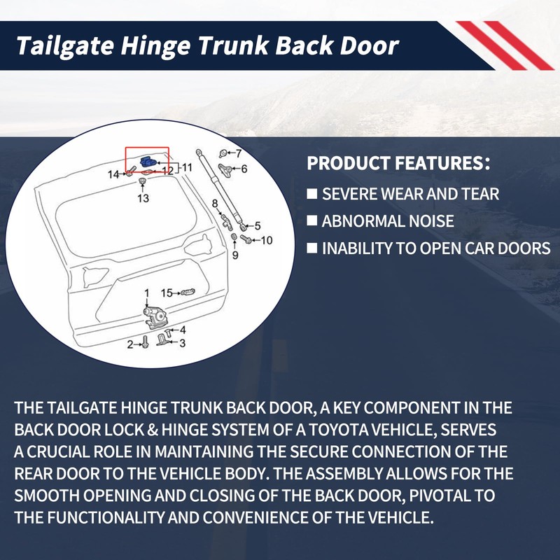 Promrmr 2 Pcs Tailgate Hinge Trunk Back Door Compatible with