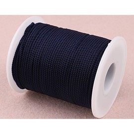 Twisted Nylon String 3 Ply Twine for Gardening DIY Crafting Bracelets Making (1.5mm-164feet, Dark Blue)