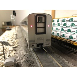 Kato Ho Scale Superliner End Steps Detail 3D Printed Painted Metallic Silver