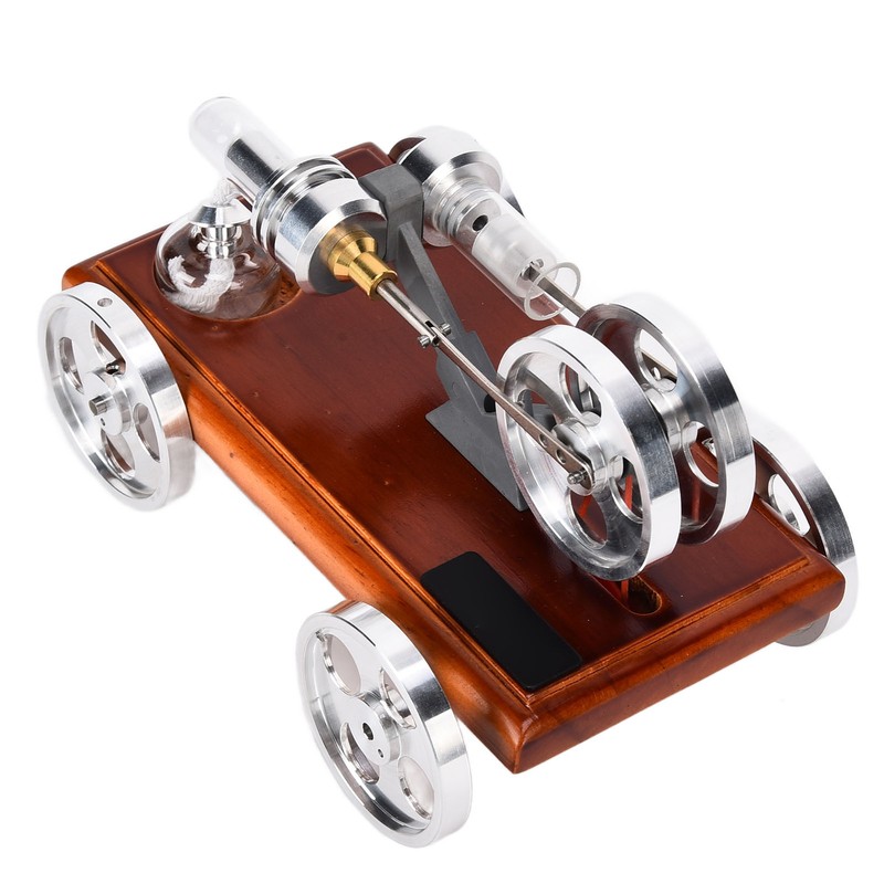 Metal Stirling Engine Model Car Toy Kit Aluminum Alloy Science