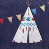 NoJo Teepee Crib Bedding, 4 Piece Set, Navy, Red, Ivory