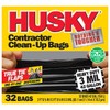 42 gal Poly - America HKR42WC032B Black Husky Wave Cut Contractor Trash Bags, 32-Count