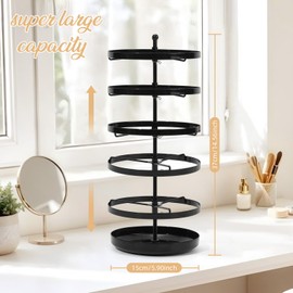 SNOWSTAR Claw Clip Organizer Holder,Vertical 360-Degree Rotating Hair Clip Holder and Storage,Hair Clip Organizer Display Stand for Women and Girls