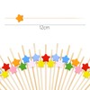 DazzJoy Wooden Cocktail Picks Toothpick (Colourful Star, 12 cm)