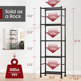 Sakugi Storage Shelves - 3 Tier Shelf Organizer, Heavy Duty Garage Shelving Unit with Leveling Feet, Stable Metal Shelves Organizer for Pantry, Kitchen and Closet, 33.0" W x 12.6" D x 30.4" H, Black