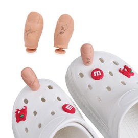 HyzaPhix 2PCS 3D Toe Shoe Charms Big Toe Shoe Charm with Hairy, DIY Unique Shoe Decoration Charms, Creativity Toe Charm Shoe Accessories for Women Men Boy Girl (WITH HAIR)