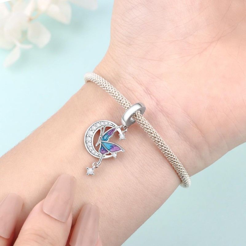 PANPOKI Charms 925 Sterling Silver Bead Charm for Women Compatible