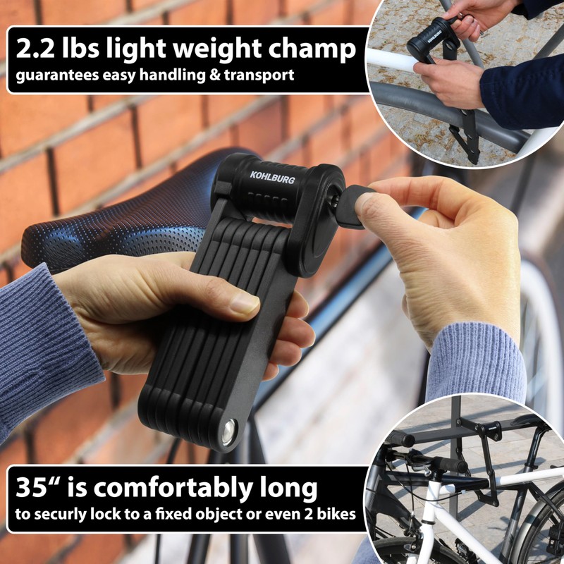 KOHLBURG Security Folding Lock only 2.2 lbs - 35" Foldable