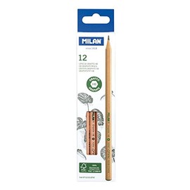 MILAN Box of 12 Graphite HB Hexagonal Pencils, FSC Certified Wood (071212FSC)