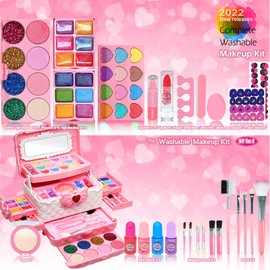 Kids Makeup Sets for Girls - Kids Makeup Sets for Girls 3-4,Play Make Up Kit,Maquillaje para Niñas, Best Toys for Little Girl,Princess Toddler Kid Stuff, Ages456789 10-12 Year Old Girl Birthday Gifts