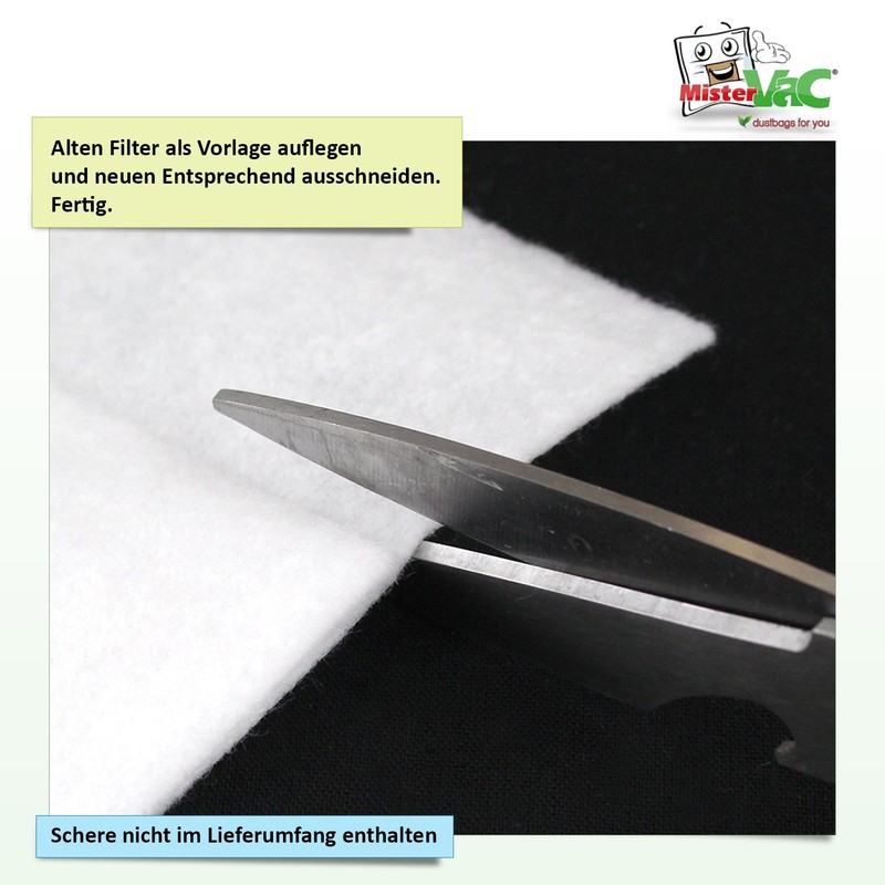 MisterVac 1x 2 Universal Motor Protection Filter Compatible with Miele