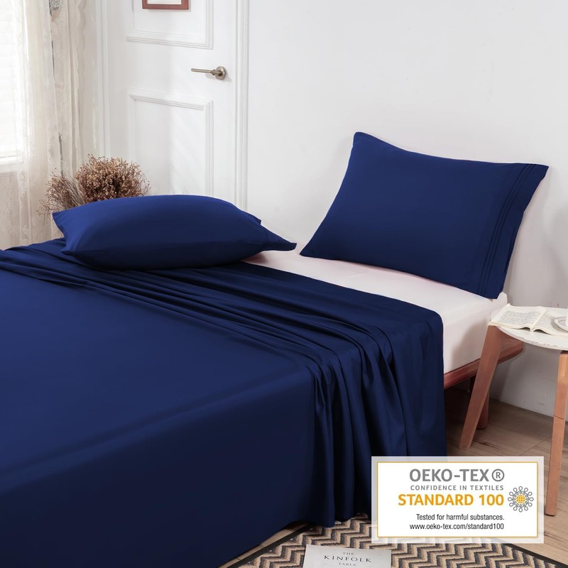 Lirex Flat Sheet, Full Size Extra Soft Brushed Microfiber 1800