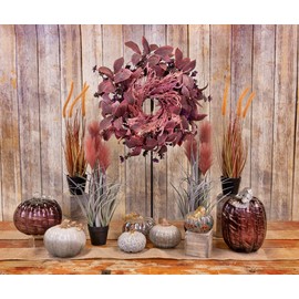 Boston International Decorative Tabletop Glass Pumpkin, 5 x 4.25-Inches, Mottled