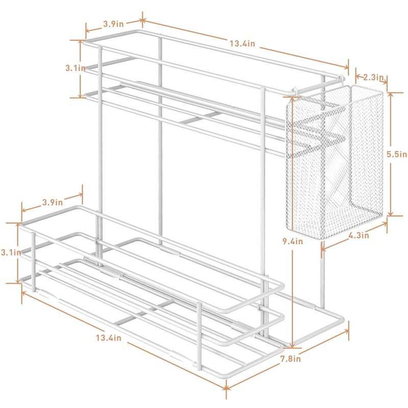 OVICAR Coffee Syrup Organizer Rack - 8 Syrup Bottle Holder