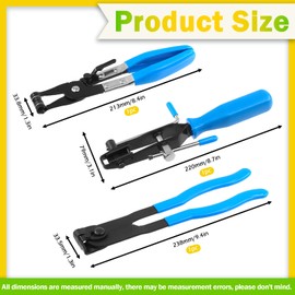 Keadic Universal Auto CV Joint Boot Clamp Pliers Set - Includes Ear Boot Tie, Hose Clamp & Joint Banding Tool with Cutter for Cooling System