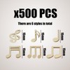 500 Pieces of Musical Note Wood Pieces, DIY Wooden Accessories,