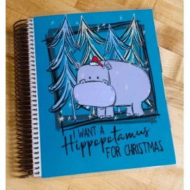 Handmade Hippopotamus for Christmas Front/Back Cover Set 4 use w Erin Condren Planner