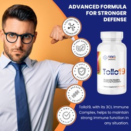 Research Biotech Group Tollo19 Immune Support Supplement - 3CLpro Inhibitors Protease Enzyme Supplement - 300mg Natural Blend of Gromwell Root Extracts & Sunflower Lecithin - Immune Defense 60 caps