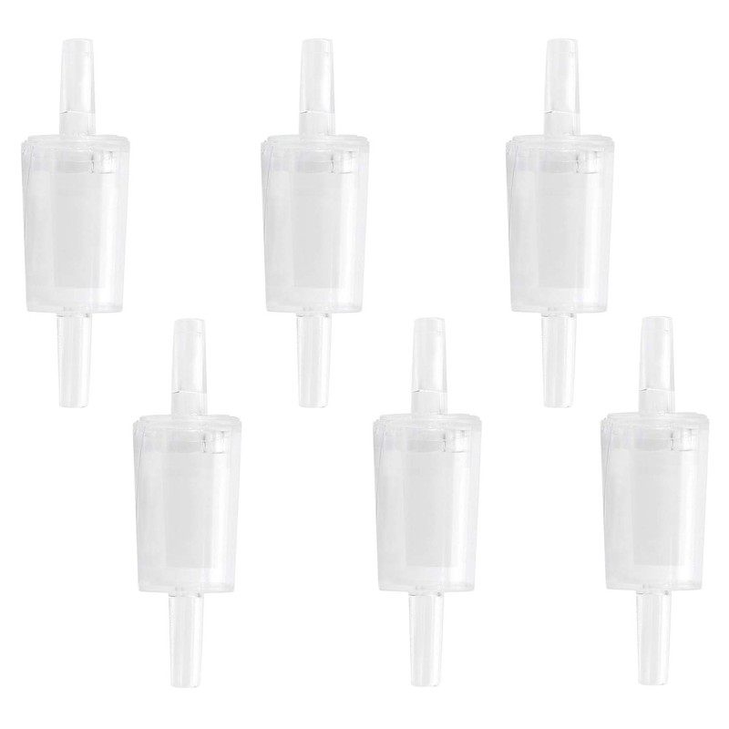 Pawfly 6 Pcs Aquarium Air Pump Check Valves Clear Plastic