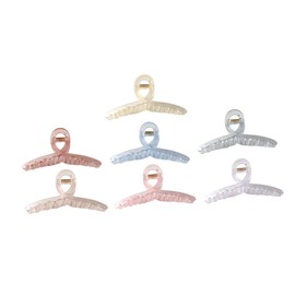 PACKOVE 7pcs Jelly Cross Hair Clamps Medium Hair Jaw Clips for Half Bun Styling Grips for Makeup Bathing and Daily Use