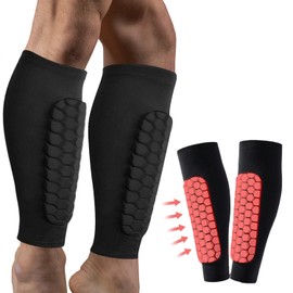 Shindefender Shin Guards Pads Ski Shin Guards, Shin Defender Compression Sleeve with Honeycomb Pads, Shin Defender Kids Shin Pads Boys Shin Protectors for Skiing Football Shin Guards Sleeves