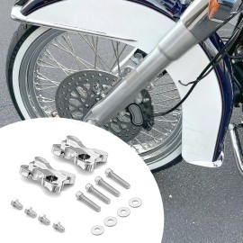 21ST For Harley Softail 21" Wheel Chrome CNC Fender to Fork Adapter Mount Spacer Kit