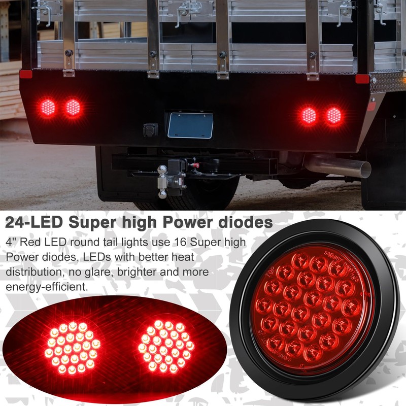 RONSTA 4 inch Round Led Trailer Lights Kit with Light