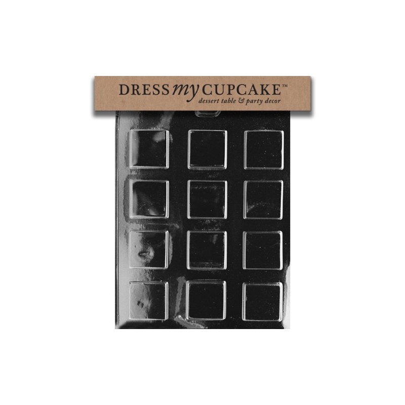 Dress My Cupcake Chocolate Candy Mold, Plain Square Mints