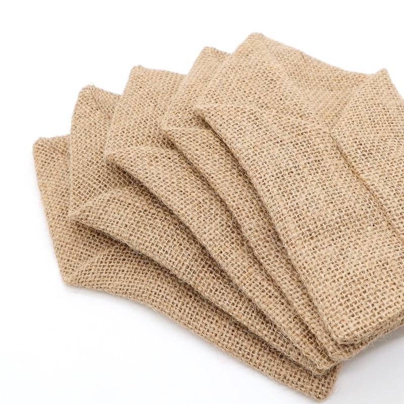 AOKQYA Silverware Pouches for Table Burlap Utensil Holder Pouch Burlap