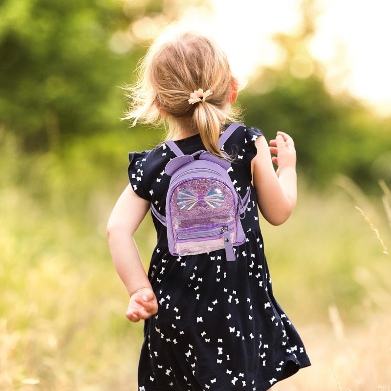 VALICLUD Kids Backpack Mini Cat Backpack Purse Holographic Backpack Sequin