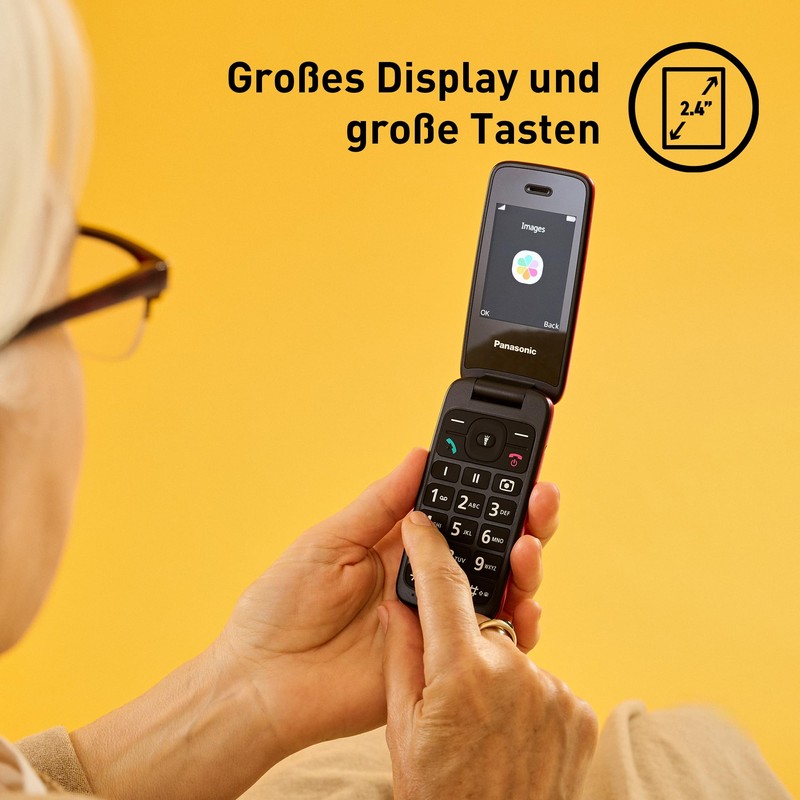 Panasonic KX-TU410 4G Klapphandy, 2,4 Zoll, Schwarz
