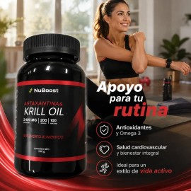 Aceite De Krill Astaxantina Para Rutina Diaria 200 Cápsulas