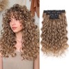 Bouncy Curly Hair Extensions, 4PCS Synthetic Clip in Hair Extensions