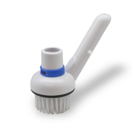 Pool Corner Vacuum Brush Head - Above Ground & Inground Swimming Pool Vacuum Cleaner for Hot Tub, Tile, Vinyl Liner - Round Scrub Brush Head & Skimmer Pole Attachment - Pool Essentials - 6.5" White