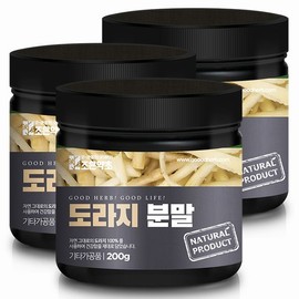 Good Herb 국산 도라지 도라지가루 분말 200g x 3 Korean Domestic Bellflower Root Powder 200g x 3
