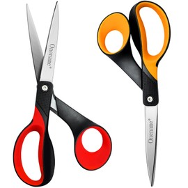 OneName Left Handed Scissors,8 Inch Lefty Scissors for Adults,Stainless Steel Sharp Blade Soft Comfort-Grip Left Handed Adults Scissor,Great for Fabric,Arts,Home,Sewing,Office,School 2 Pack