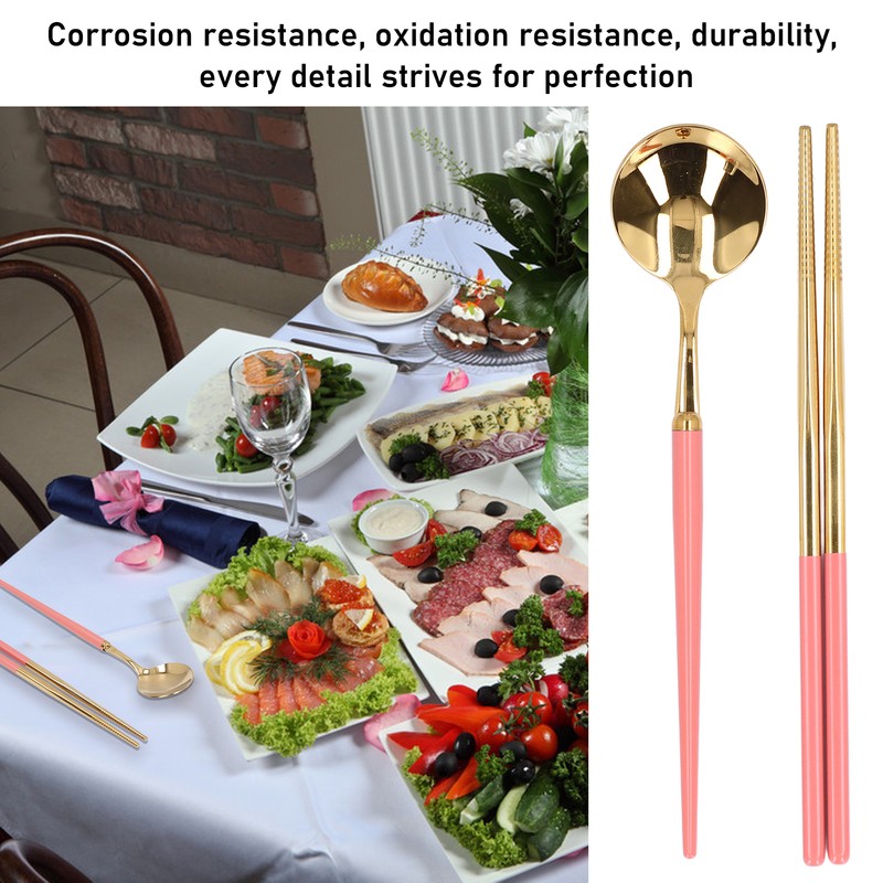 Stainless Steel Flatware Set Reusable Utensils Set Student Cutlery Storage