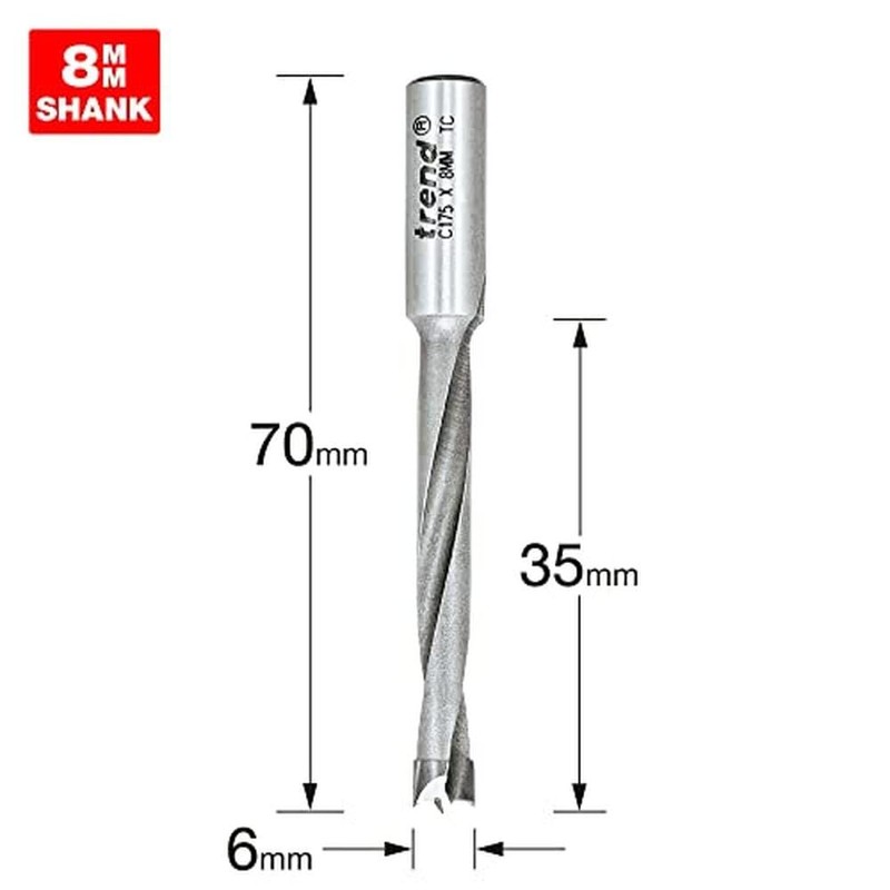 Trend - Dowel drill 6mm x 35mm cut - C175X8MMTC