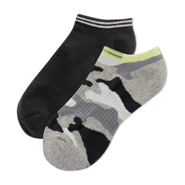 Hotsox Women's Camouflage Low Cut 2 Pack Crew Socks 2 Pair, Grey Heather, Women's 9-11