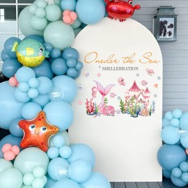 Capiont Oneder The Sea Shellebration Wall Decals - Under The Sea Theme First Birthday Party Decorations, Mermaid 1st Birthday Baby Shower Party Decor