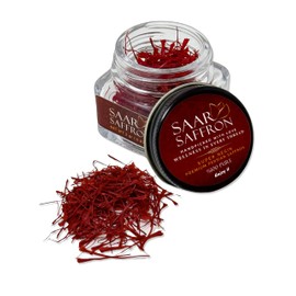 Saar Saffron – 100% Pure Premium Persian Saffron -Super Negin (Top Grade), 2g Glass Jar, Handpicked, ISO 3632 Certified – Ideal for Cooking, Baking, Teas, & More