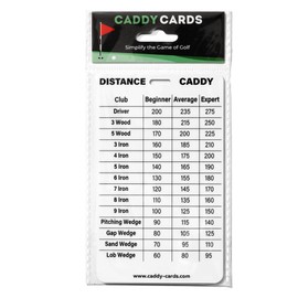 Distance Caddy Golf Club Distance Chart – Beginner Yardage & Swing Reference – Bag Tag Card - Dual Sided