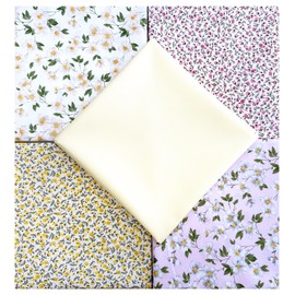 Fat Quarter Bundle - Pretty Pink & Yellow Ditsy Floral Mix Bunting Craft Fabric Material