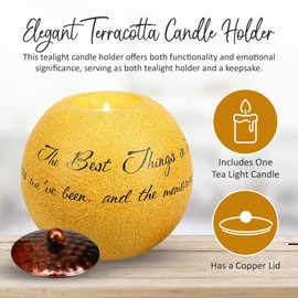 Pavilion - Comfort Candles The Best Things in Life - Includes Tea Light Candle, 4-1/2-Inch Round, Sentimental Saying