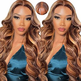 Wear and Go Glueless Wig Pre Plucked Pre Cut For Beginners Ombre Honey Blonde Lace Front Wigs Human Hair 8x5 Hd Highlight 180% Density Body Wave Lace Closure Wigs Human Hair 22 Inch