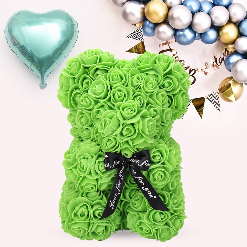 LINKLO Rose Bear Rose Teddy Bear -10 inch Artificial Rose