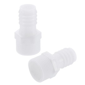 Rebower 2 Pack Plastic Hose Barb to g Male Adapter, 5/8" Barb x 3/4" g Male for Home Gardening, Water Treatment, Hose Quick Connect Fittings