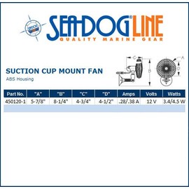 AMRS-450120 Sea Dog Suction Cup Mount Fan