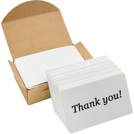 Pack of 100 Blank Paper Cards, Word Cards, Empty Business Cards, Index Cards, Note Card, DIY Paper Cards for School, Home, Office, Supply